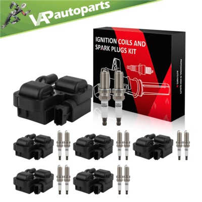 6 For 2004-2008 Chrysler Crossfire 3.2L V6 Ignition Coil & Spark Plug
