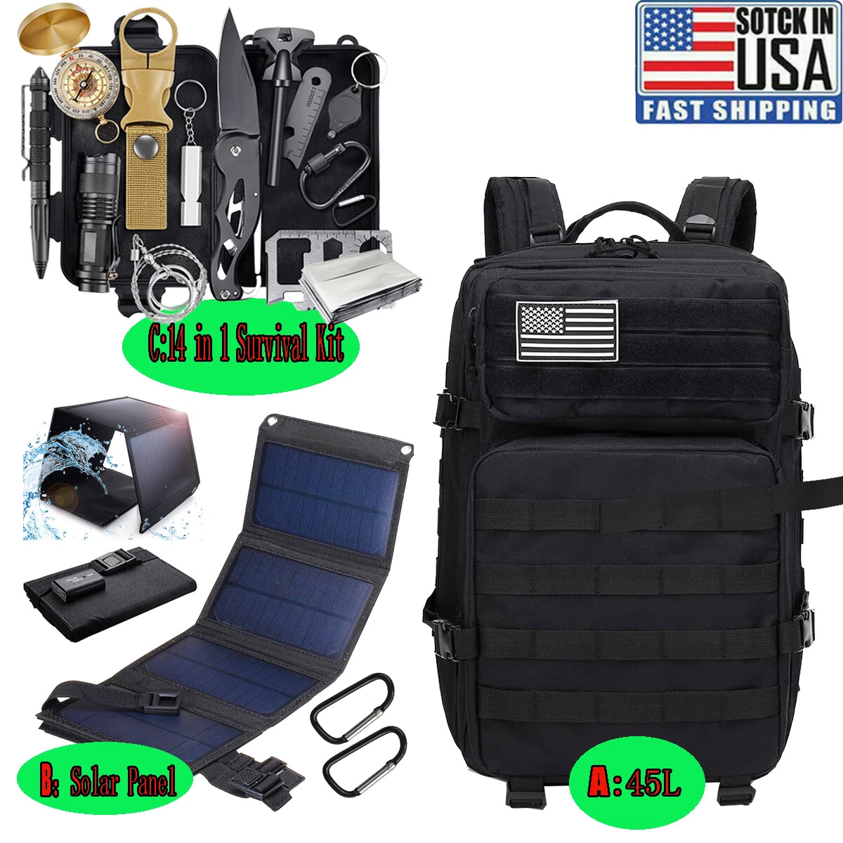 Waterproof solar panel clearance backpack