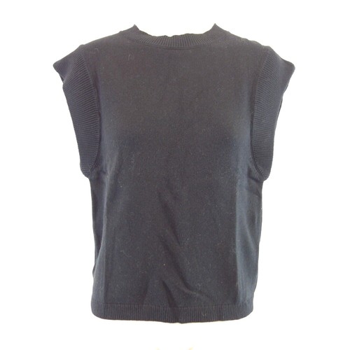 OUI Pullover Shirt Damen Moderner Ärmellos Feinstrick Schwarz Pullunder Neu