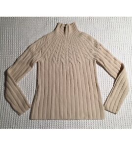 Tse 100 Cashmere Pullover Mock Turtleneck Cable Knit Sweater 5 Pink L Large Ebay