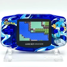 Game Boy Advance GBA Custom IPS Backlit Screen UV Printed Shell Mudkip Pokemon