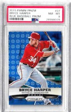 2015 Panini Prizm Bryce Harper Blue Baseball Prizm PSA 8