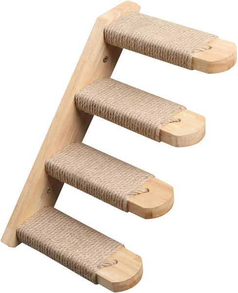 Kletterwand FüR Katzen, Katzentreppe Wand, Wandliege Aus Massivem Gummiholz, Fü-image