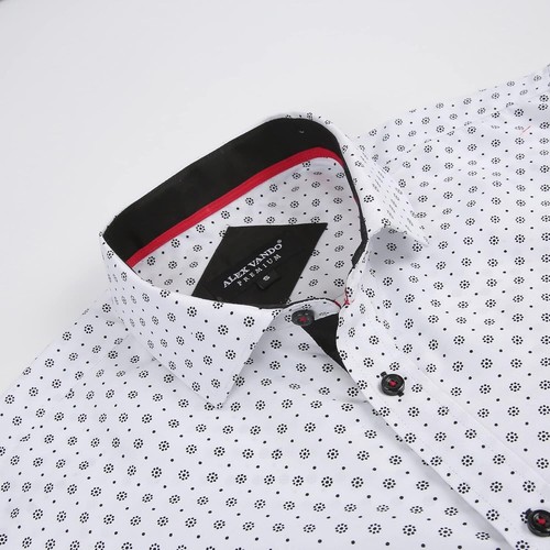 Mens Printed Dress Shirts Long Sleeve Regular Fit Button Down Shirt - Picture 69 of 226
