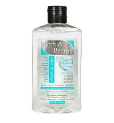 Bath & Beauty Micellar Cleansing Water Hydrating No Rinsing 8 Oz NEW