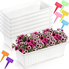 7 Pack 17 Inches Flower Window Box Planters for Windowsill Patio Garden Porch