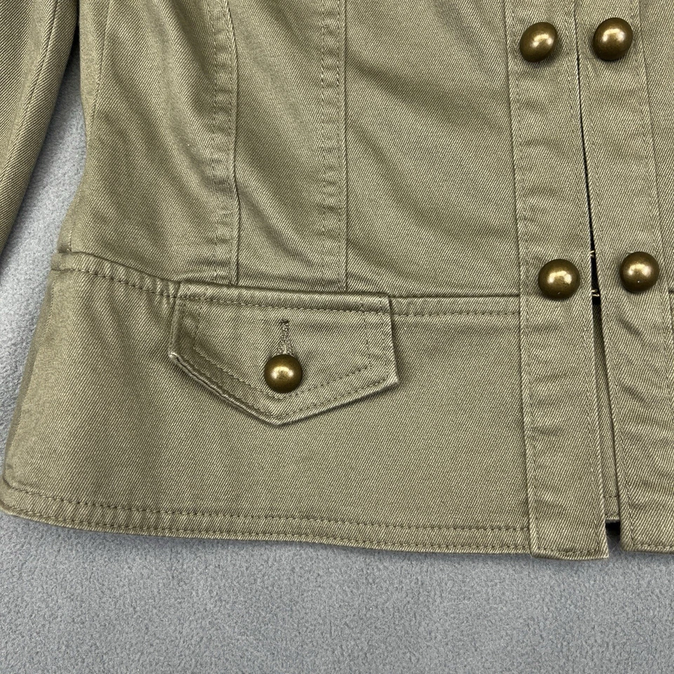 GUESS USA Womens Medium Military Double Button OD Green Olive Jacket Fashionable - Image 3 of 4