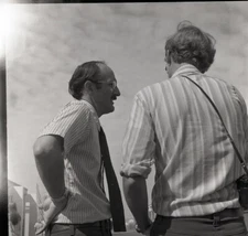 Vintage Negative B&W Med Format 1970's Yearbook Photo Male Teachers Candid #187