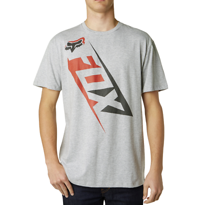 Fox Head Logo Swindler T-Shirt Tee Short Sleeve Heather Gray/Red