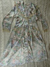 Victoria Secret Gold Label Floral Lace Trimmed Wrap Robe Loungewear 