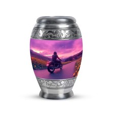 Motorbike Riders Tiny Urn For Human Ashes Keepsake Cremation Mini Urns 3 Inch