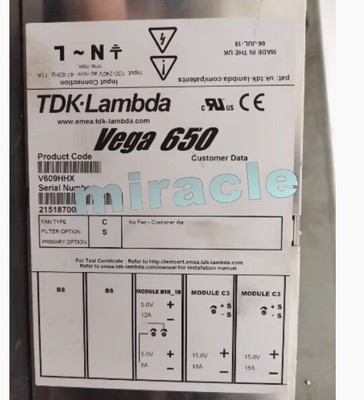 1pcs used TDK-Lambda Vega 650 V609HHX power supply 90days warranty via DHL 