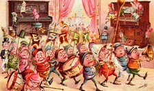Antique Adorable Brownies Estey Organ Piano Victorian Trade Card Dry Bun, PA