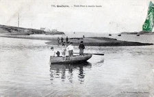 CPA 29 QUELERN PETIT PONT A MAREE HAUTE (cpa animée)