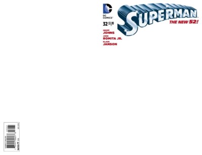 SUPERMAN vol 4 #32 New 52 NM   BLANK variant SKETCH cover DC COMICS