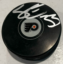 SAMUEL ERSSON SIGNED PHILADELPHIA FLYERS HOCKEY PUCK W/ CASE COA