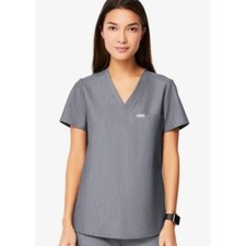 Figs Catarina One-Pocket Scrub Top in Graphite Size XS