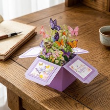 3D Pop-Up Greeting Card - Butterfly Motif for All Wishes