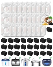 50 Pcs Cat Water Fountain Filters for Veken 95oz/2.8L, 67oz, 85oz, 135oz Dog ...