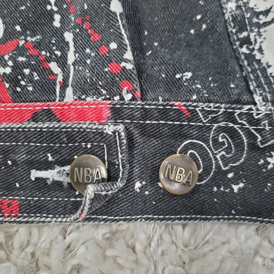 Vintage CHICAGO BULLS 90s JORDAN PIPPEN RODMAN Pro Player Denim  Jacket XL RARE - Image 3 of 4