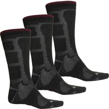  BIG SALE Columbia Mens Full Cushion CREW Socks LARGE 3 Pair 3 Pack BLACK