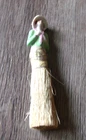 VINTAGE LADY GREEN TOP WHISK BROOM MADE IN JAPAN 5 1/2 INCH TALL