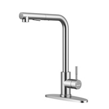 Modern Tall Kitchen Faucet with Pull Out Sprayer, Leak-Proof Durable Brushed ...