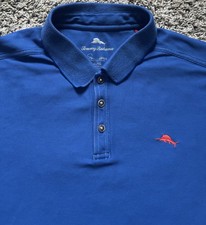 Tommy Bahama Emfielder Polo Shirt Mens XL Blue Supima Cotton Island Zone