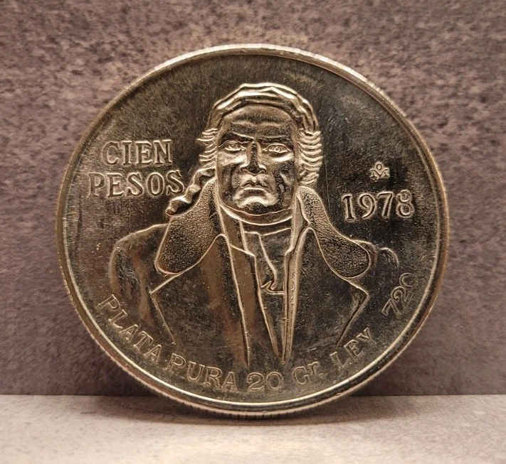 Silver 100 Pesos Denomination 1978 Mexican Coins (1905-Now) for