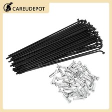 1Set 14G 133mm Length Bicycle Spokes Nipple Carbon Steel Black Universal
