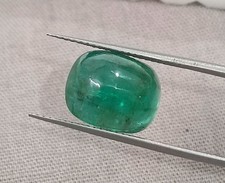 Natural Emerald 6.07ct GSI Certified Medium Deep Green Sugarloaf Loose Gemstone