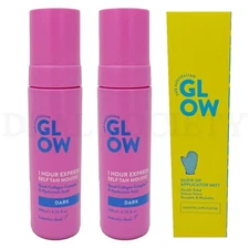Australian Glow 1 Hour Express Self Tan Mousse Dark 6.76 oz Lot of 2