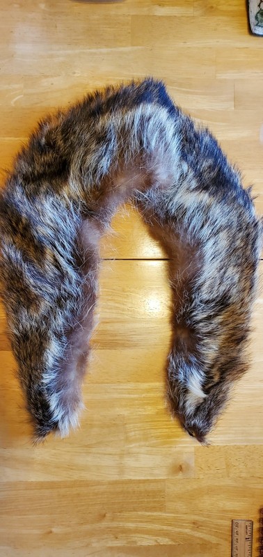 RACCOON FUR JACKET COLLAR MADE IN GERMANY--QUILTED BACKING
