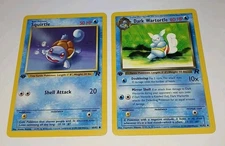 Vimtage 1st Edition DARK WARTORTLE & SQUIRTLE Team Rocket NM Super Clean 🌟 2000
