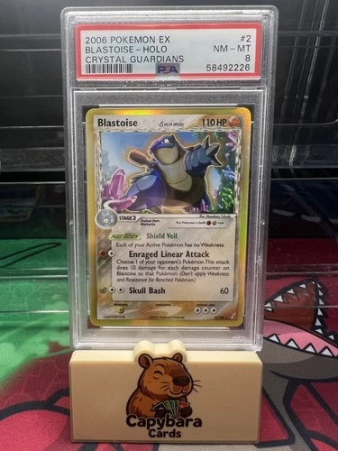 Blastoise Delta Species 2/100 PSA 8 - Crystal Guardians - Rare Holo Pokémon Card