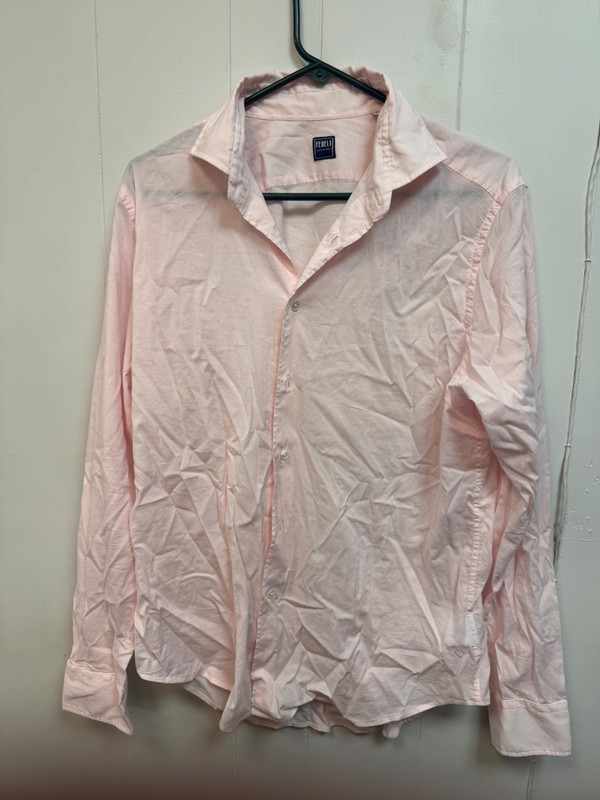 $395 Fedeli Pink Lightweight Cotton Shirt - 16.5 / 42