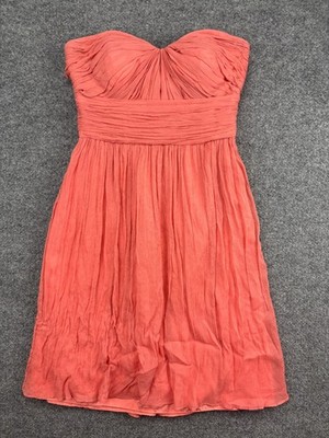 J. Crew Marbella Strapless Silk Chiffon Mini Dress Women's 4 Dusty Rose