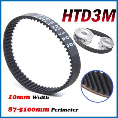 HTD-3M 3mm Pitch Zahnriemen Geschlossene Antriebsriemen 10mm Breite 87-5100mm