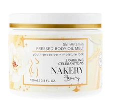 Nakery Beauty 6 Vitamins Pressed, Skin Body Oil, Sparkling Celebration 3.4 fl oz