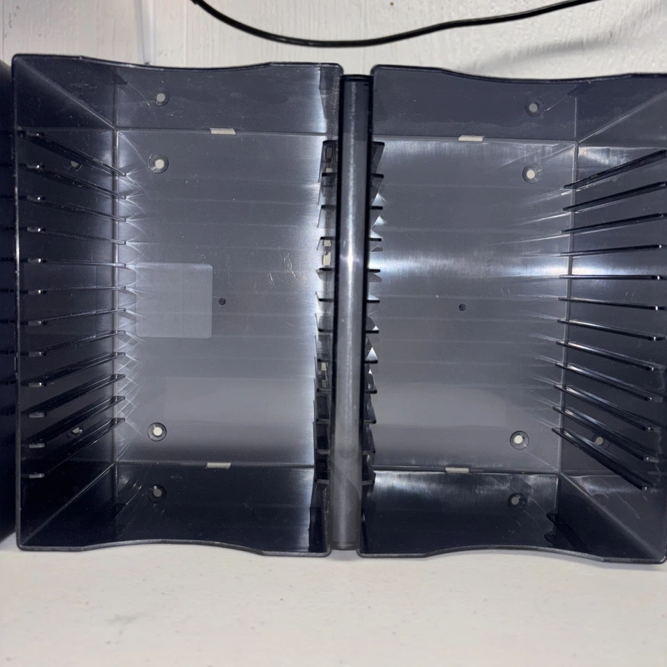 (2)Vtg Black Charcoal 30 CD DVD Storage Disc Wall Mountable Holder Rack Atlantic - Image 4 of 4