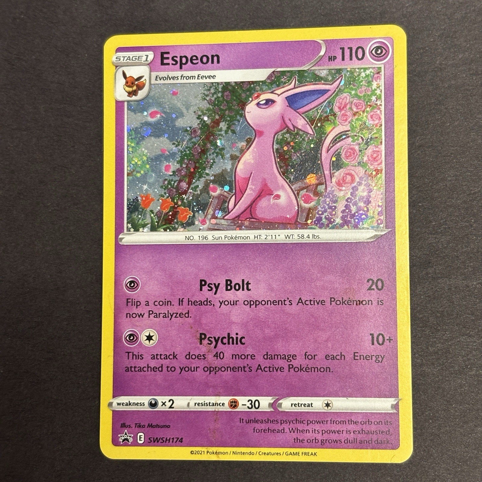 2021 Pokémon TCG The Pokémon Company Espeon SWSH174 Promo Holo ENG HP110