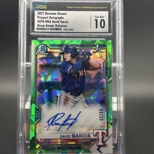 David Garcia 2021 Bowman Chrome 1st Prospect Auto #CPADGA Green Atomic /99 CSG10