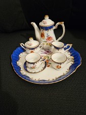 Vintage Limoges Mini Tea Set Tray Teapot Creamer Sugar Cup  Saucer Extra Cup