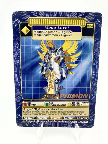 Digimon Digi Battle Series 3 Seraphimon Card BO-150 Gold Text Bandai 2000