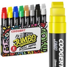 8 Vibrant Colors Jumbo Poster Markers, 15MM Thick Permanent Acrylic Graffiti ...