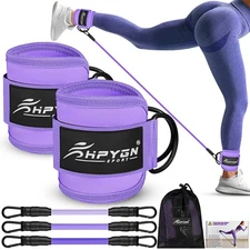 HPYGN Ankle Resistance Bands with Cuffs, Leg Glutes Training Workout Equipmen...