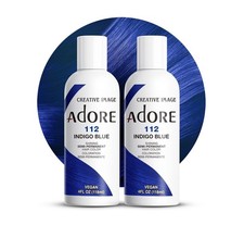 2 Pack Adore Semi Permanent Hair Dye Color 4oz 112 Indigo Blue