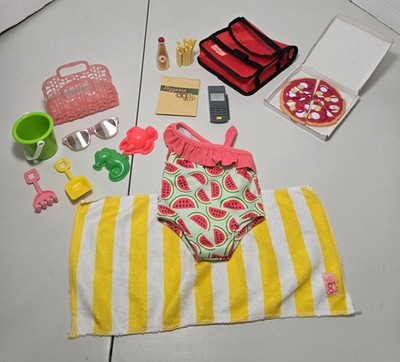 Our Generation Beach & Pizza Delivery 18in Doll Accessories