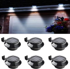 1-6x 3LED Solar Gutter Lights Outdoor Garden Wall Front Door Fence Deck Lighting