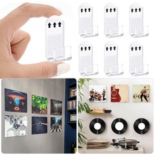 12Pcs Clear Vinyl Self Adhesive Album Record Holder Display Shelf Wall Mount